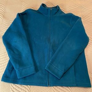 L.L. Bean women’s zipper fleece size large in teal blue.